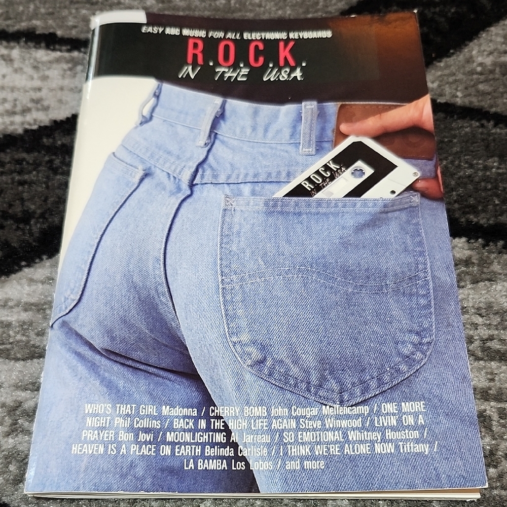 ROCK IN THE USA 80'S EASY A-B-C SHEET MUSIC BOOK FOR ALL ELECTRONIC KEYBOARDS